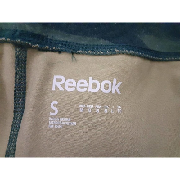 Reebok Women’s Leggings Size S Athletic Pants Green Camo Low Rise Ankle Length - Picture 5 of 5